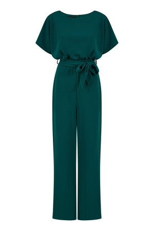 Mela Batwing Stretch Jumpsuit In Green (L)