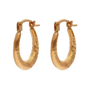New 9ct Yellow Gold Patterned Creole Earrings