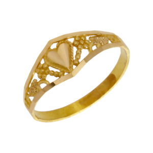 Pre-Owned High Carat Beaded Edge Heart Dress Ring