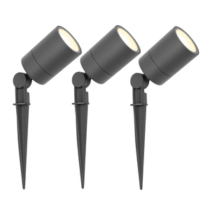 3x LED Gartenstrahler - IP65 - 3W - 2700K - 1M Kabel - Anthrazit