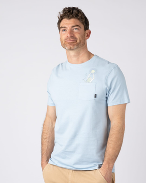 Mermaid Rise Mens Short Sleeve T-Shirt in Light Blue