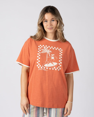 Waves For Days Womens Short Sleeve T-Shirt in Light Orange