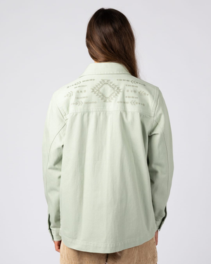 Braelyn Womens Twill Casual Jacket in Light Green