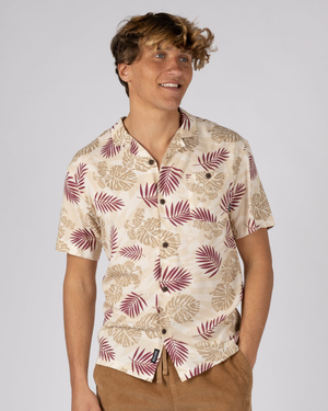 Warp Surf Resort Mens Oversized Short Sleeve Shirt in Cream