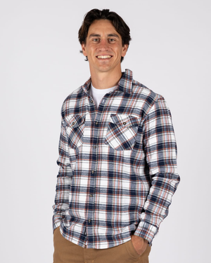 Finni Check Mens Shirt in Dark Blue