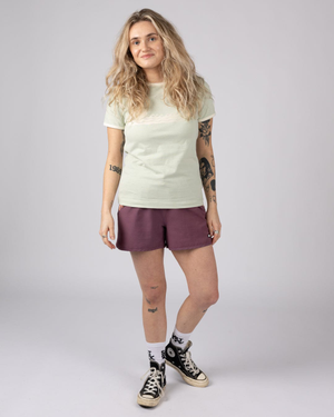 Golden Hour Womens Short Sleeve Ringer T-Shirt in Light Green