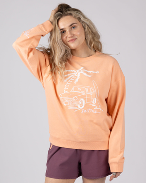 Driver Womens Oversized Sweat Top in Orange