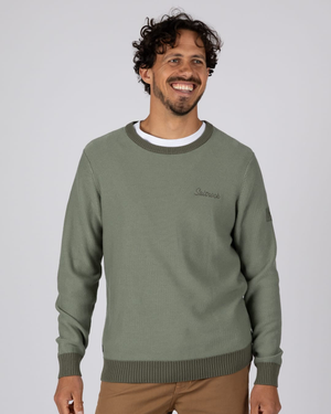Callum Mens Knitted Jumper in Green
