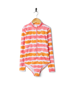 Accoya Kids Tie Dye Swimsuit in Pink/Orange