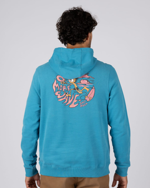 One More Wave Mens Pop Hoodie in Bright Blue