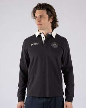 Rugby Field Notes Mens Long Sleeve T-Shirt in Dark Grey