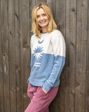 Equinox Womens Long Sleeve Crew Jumper in Blue