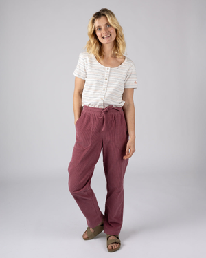 Alora Womens Corduroy Trouser in Dark Pink