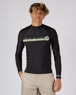 Warp Surf Mens Long Sleeve Rashvest in Dark Grey