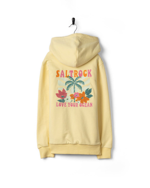 Sun Daze Kids Borg Lined Hoodie in Light Yellow