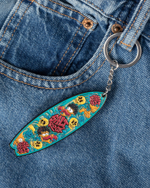 Lush Waves Bottle Opener Keyring in Light Blue