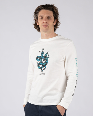 Yesterday's Youth Serpent Mens Long Sleeve T-Shirt in Cream