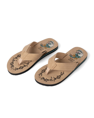 Yesterday's Youth Mens Flip Flops in Beige