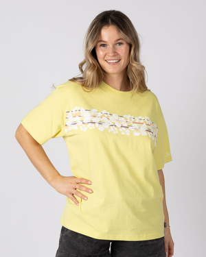 Hebe Womens Short Sleeve Oversized T-Shirt in Yellow
