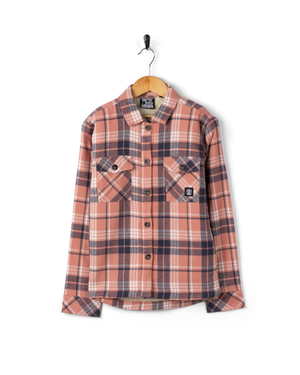 Nettie Kids Flannel Long Sleeve Shirt in Pink