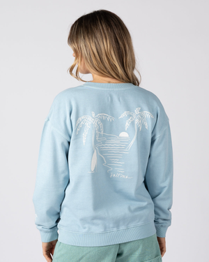Saltwater Womens Sweat Top in Light Blue