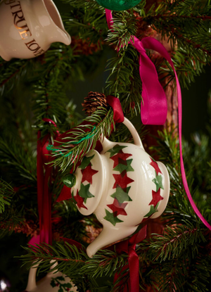 Seconds Christmas Stars Tiny Teapot Decoration