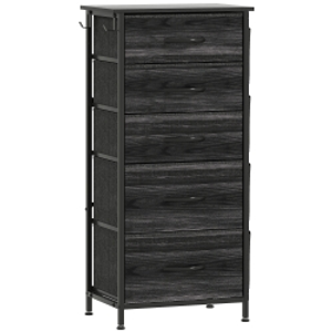 HOMCOM Chest of Five Fabric Drawers - Black