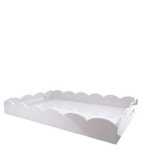 Scalloped Tray White Large