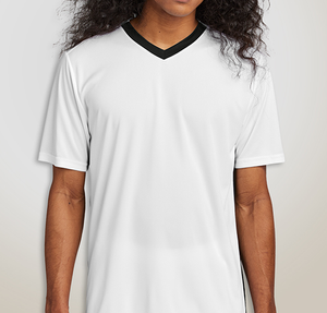 Sport-Tek Competitor United V-Neck Performance Jersey - White / Black