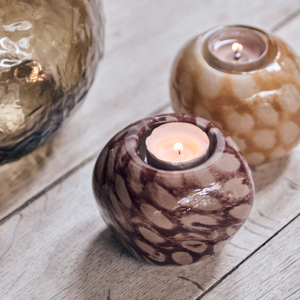 Nila Glass Candle Holder - Wine