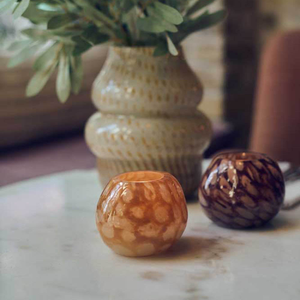 Nila Glass Candle Holder - Honey