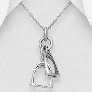 Signature Silver Double Stirrup Pendant