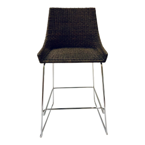 Baker Organic Modern Woven Dark Coco Abaca Shelter Barstool