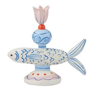 Coastal Home - Sardine Resin Candle Holder Multi-Coloured 22x22cm