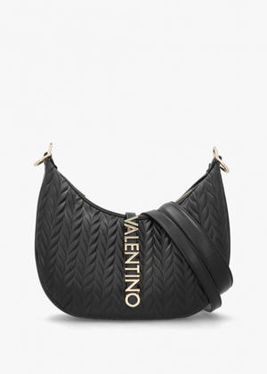 Fania Nero Quilted Chevron Hobo Bag