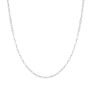 Chains Of Style Silver CZ Long Necklace