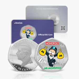 Legends of the Board - Mr Monopoly 2026 Silver Plated BU Coin