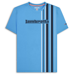Lambretta Mens Multi Stripe Short Sleeve T-Shirt - M / Azure
