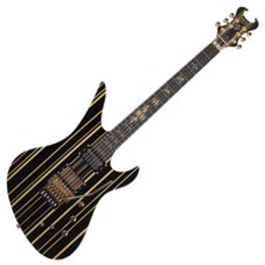 Schecter Synyster Custom-S, lustre negro w/oro rayas