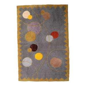 2021 Handmade Contemporary Ora French Hooked Rug 3' X 4.7'