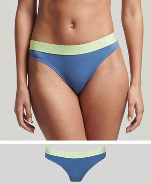 Slip Bikini con Logo Grande in Cotone Organico