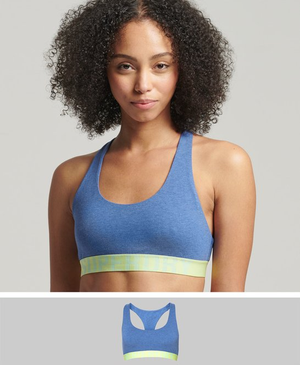 Bralette Crop con Logo Grande in Cotone Organico