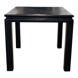 Karl Springer Black Embossed Lizard Leather Game Table