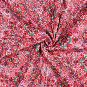 Tissu matelassé voile de coton à patchwork - Rose