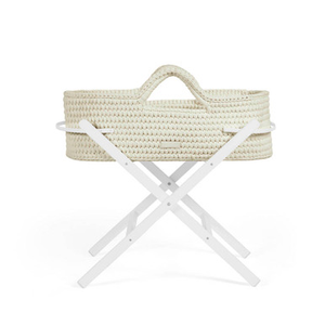 Ickle Bubba Nova Moses Basket & Stand - Cloud/White