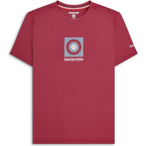 Lambretta Mens Target Box Short Sleeve T-Shirt - 3XL / Burgundy