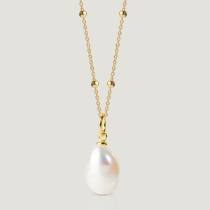 CANDY Spun Gold Plated Silver Freshwater Pearl Necklace