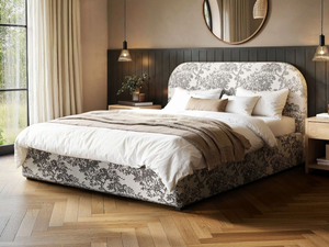 Flair Alba Pattern Ottoman Bed Beige Chenille