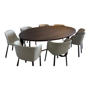 Dining Table and Chairs, Italian Modern - Set of 11