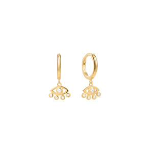 Defender Evil Eye Hoops In Gold